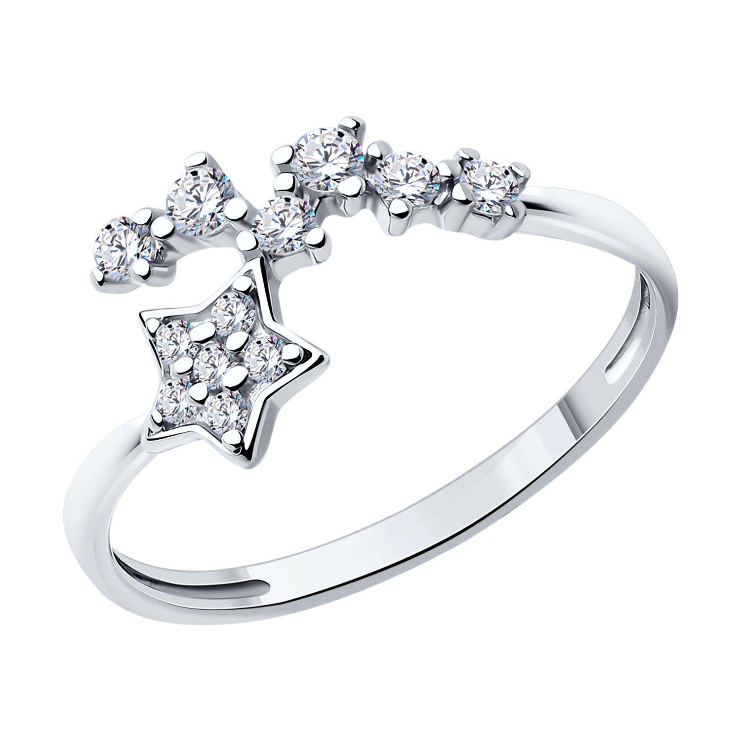 Кольцо из серебра с фианитами