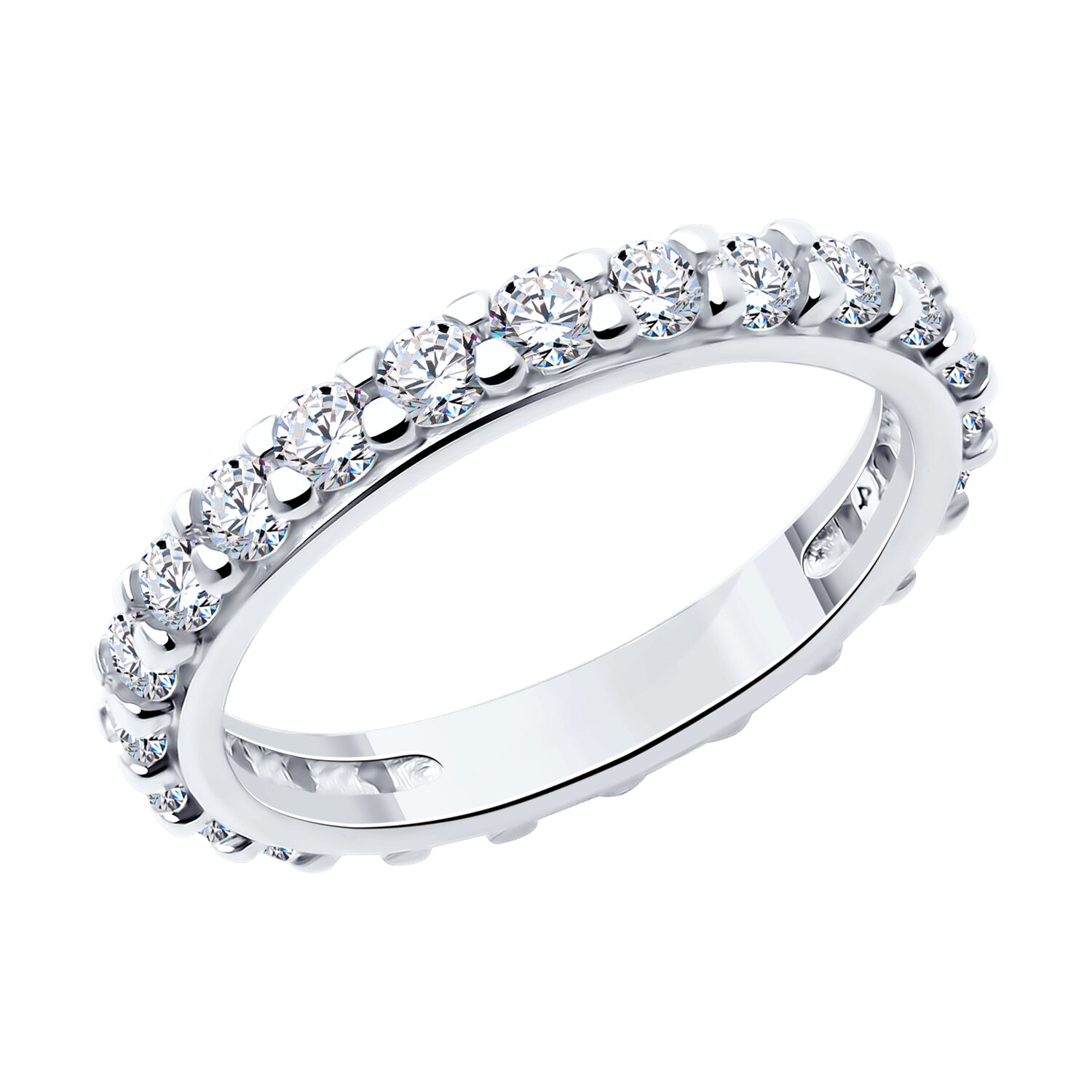 Кольцо из серебра с фианитами