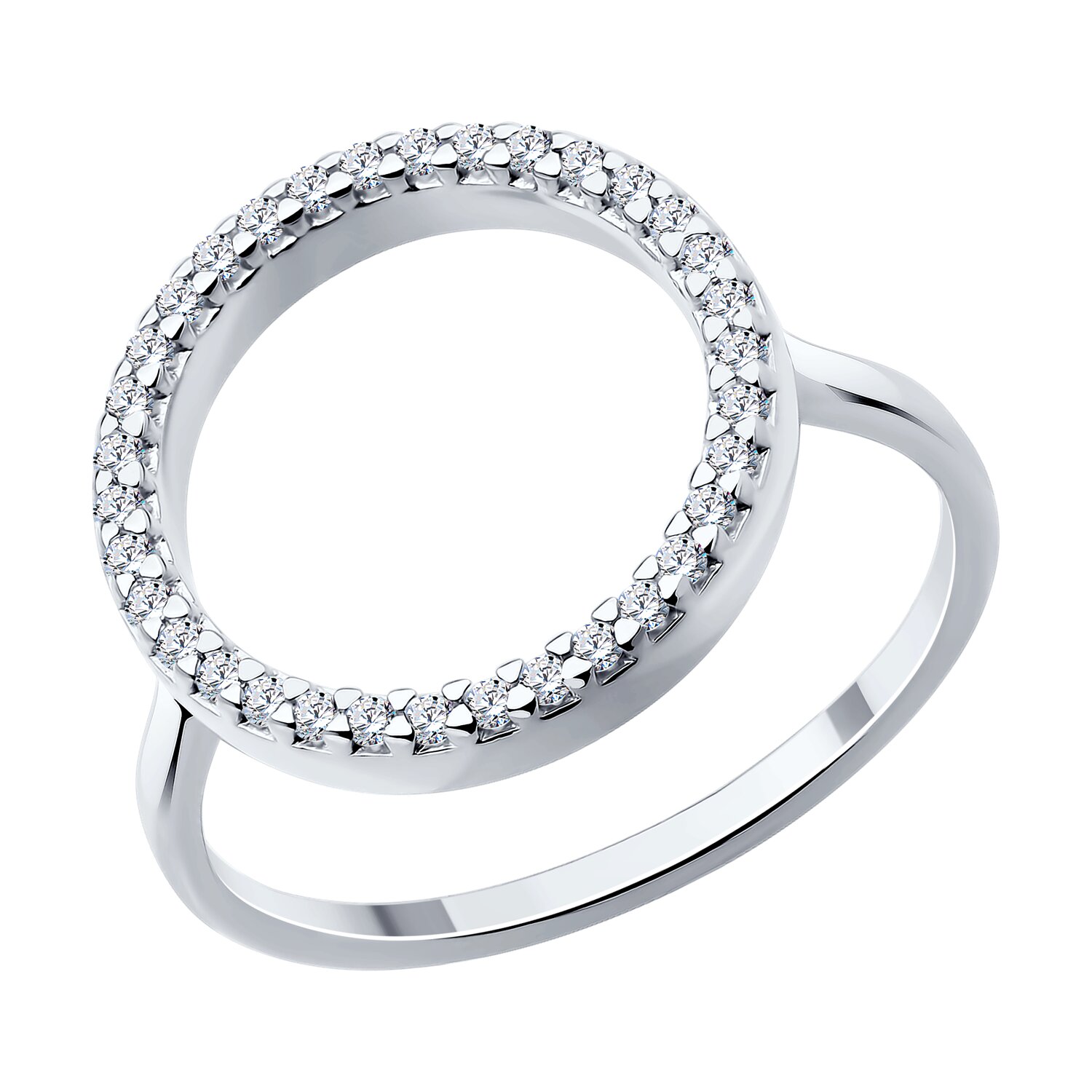 Кольцо из серебра с фианитами