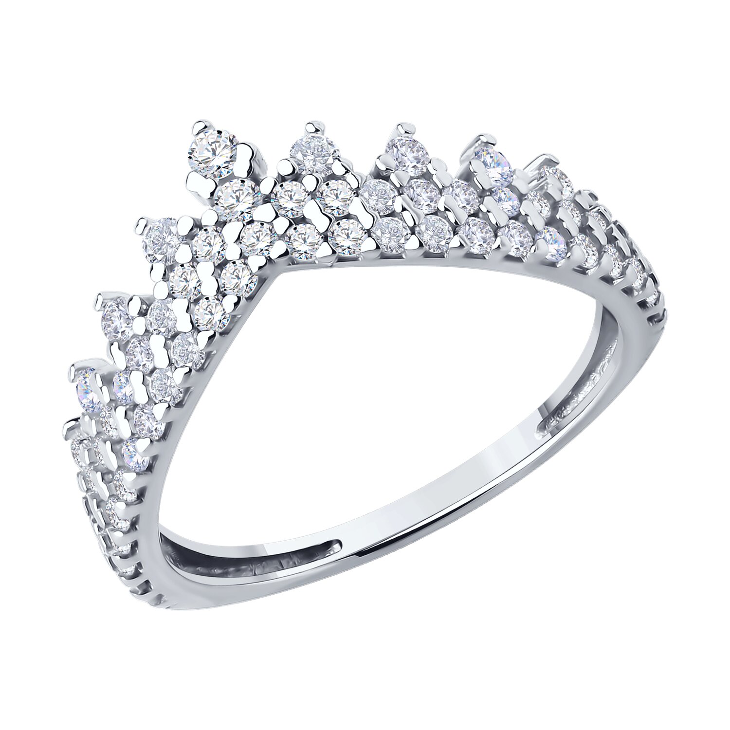 Кольцо из серебра с фианитами