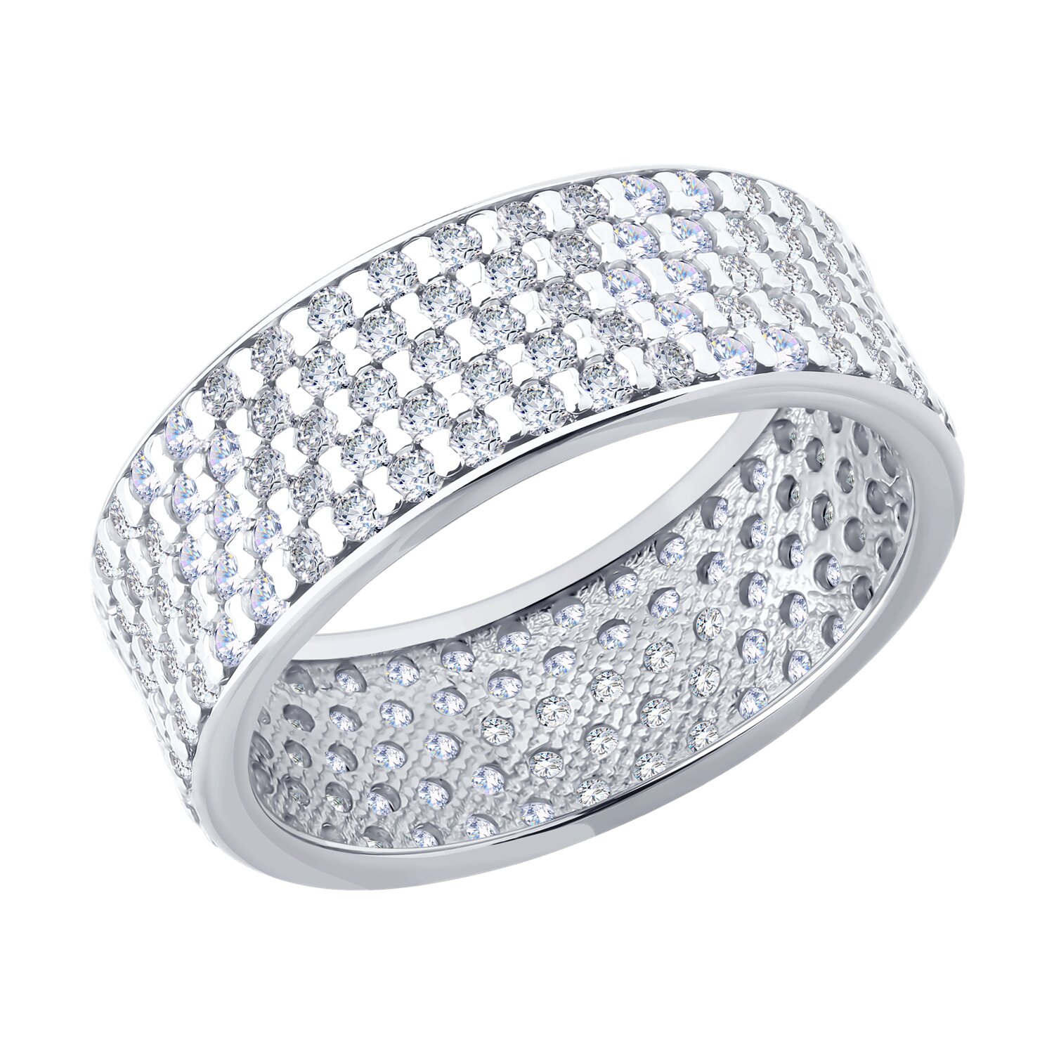 Кольцо из серебра с фианитами