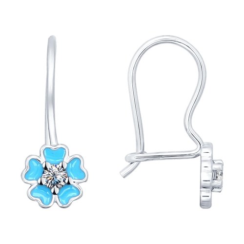 Cercei pentru copii cu flori albastre