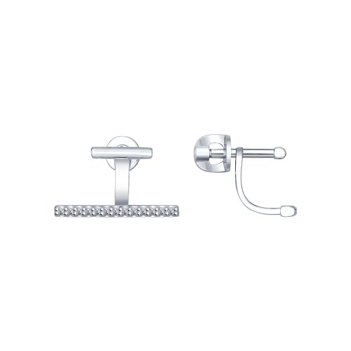 Cercei-puseti din argint cu fianite