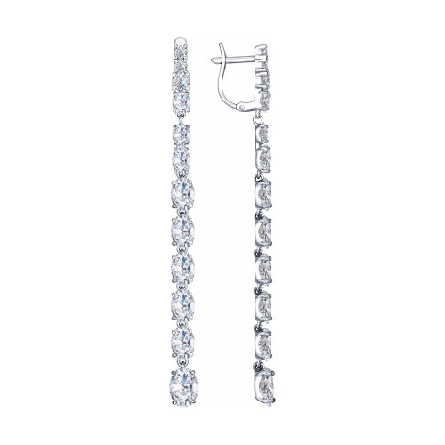 Cercei lungi din argint aurit cu fianite