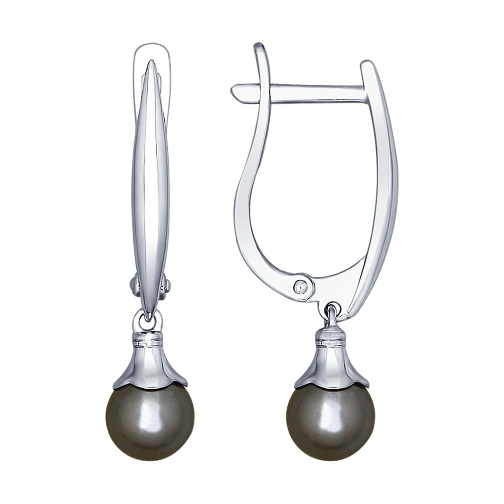 Серьги из серебра с жемчугом Swarovski