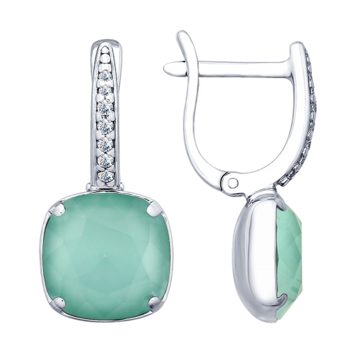 Cercei din argint cu cristale Swarovski si fianite