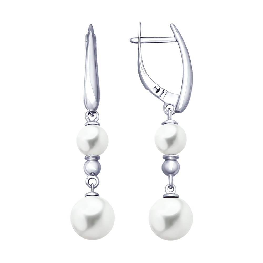 Серьги из серебра с жемчугом Swarovski