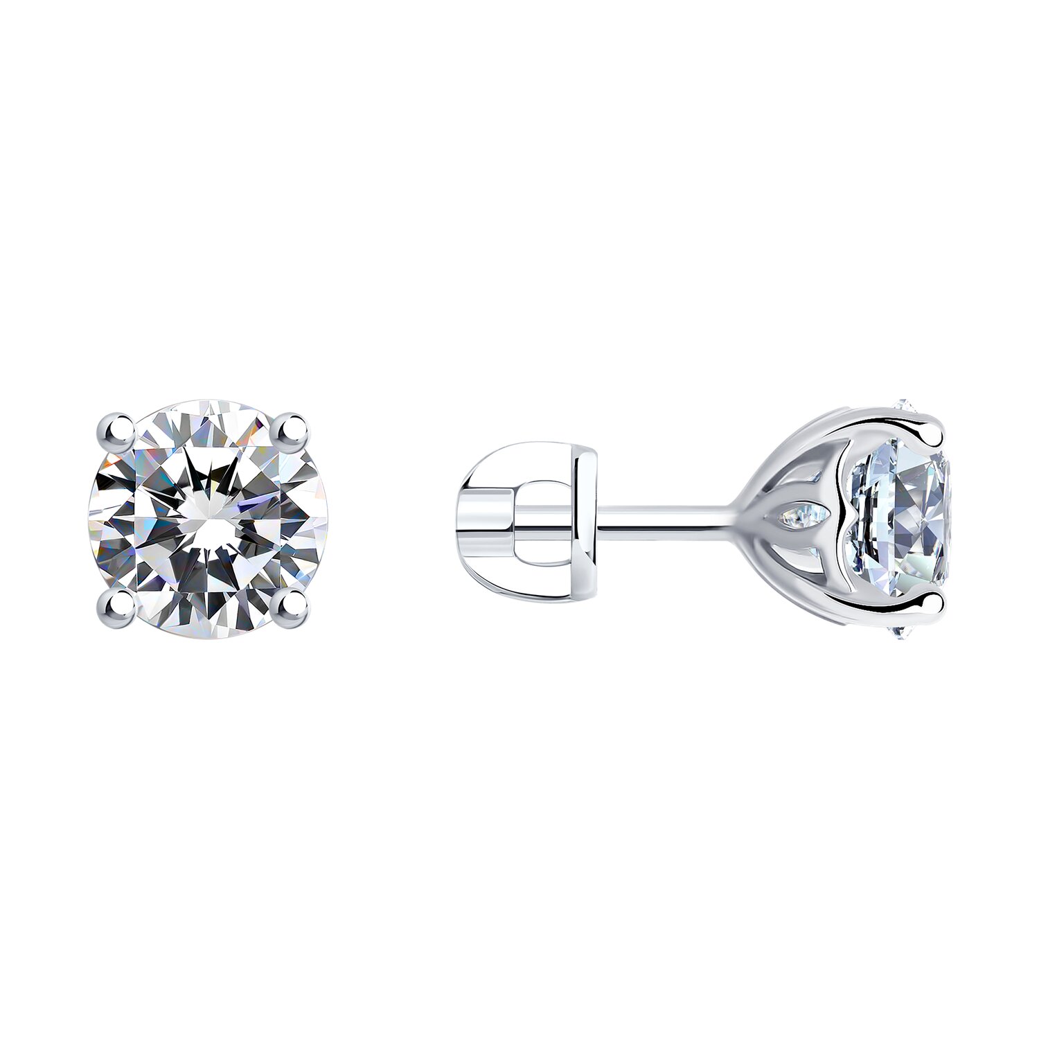 Серьги из серебра с фианитами