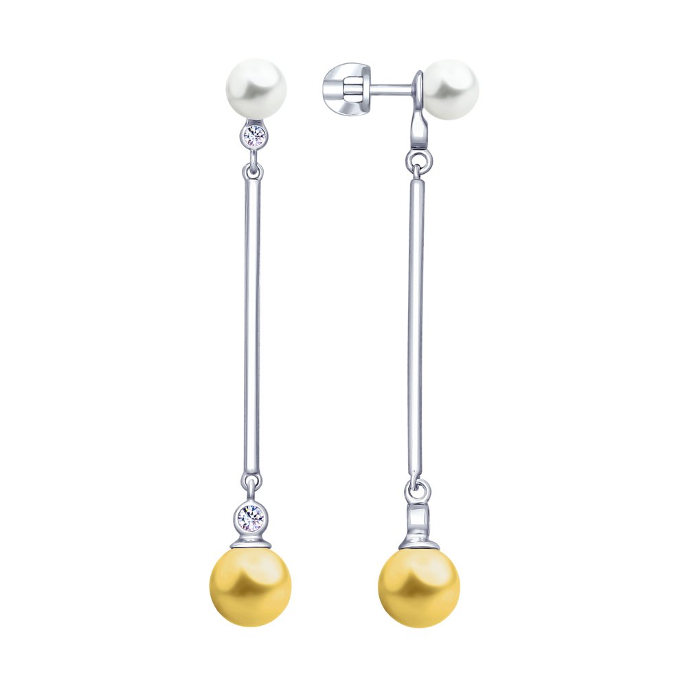 Серьги из серебра с жемчугом Swarovski