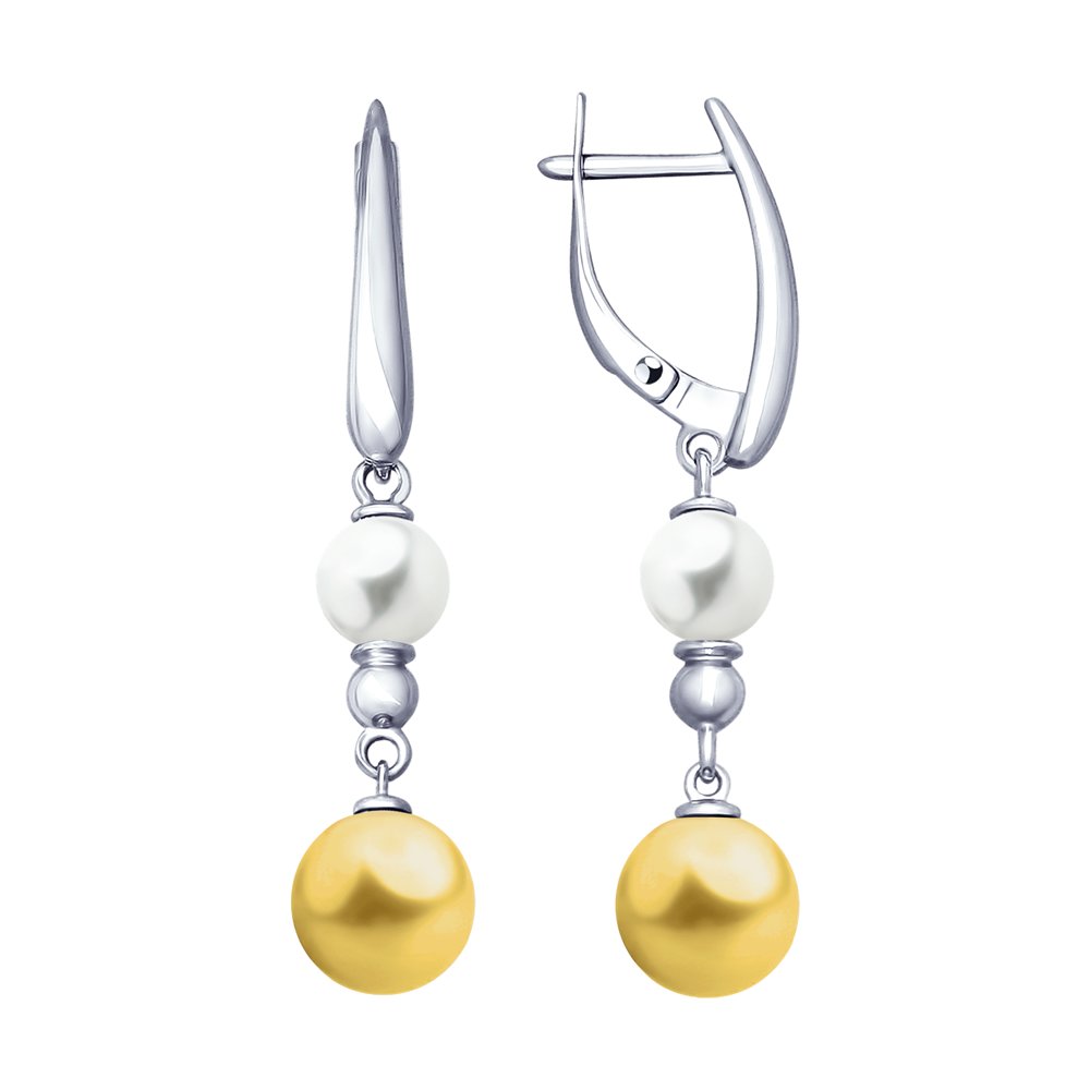 Серьги из серебра с жемчугом Swarovski