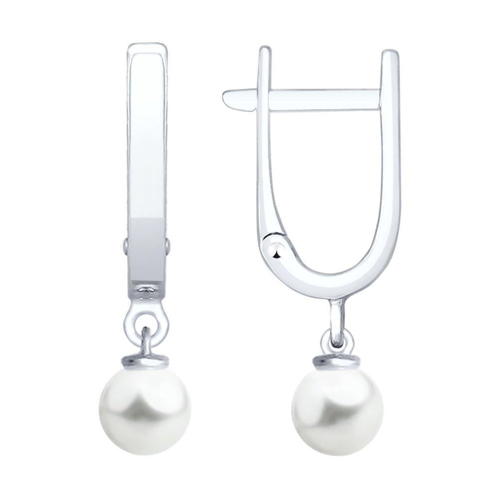 Серьги из серебра с жемчугом Swarovski