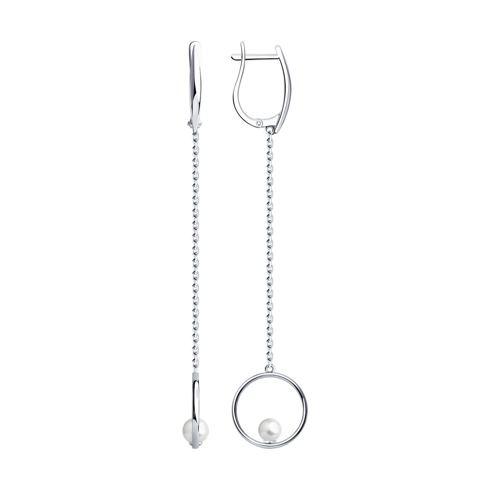 Серьги из серебра с жемчугом