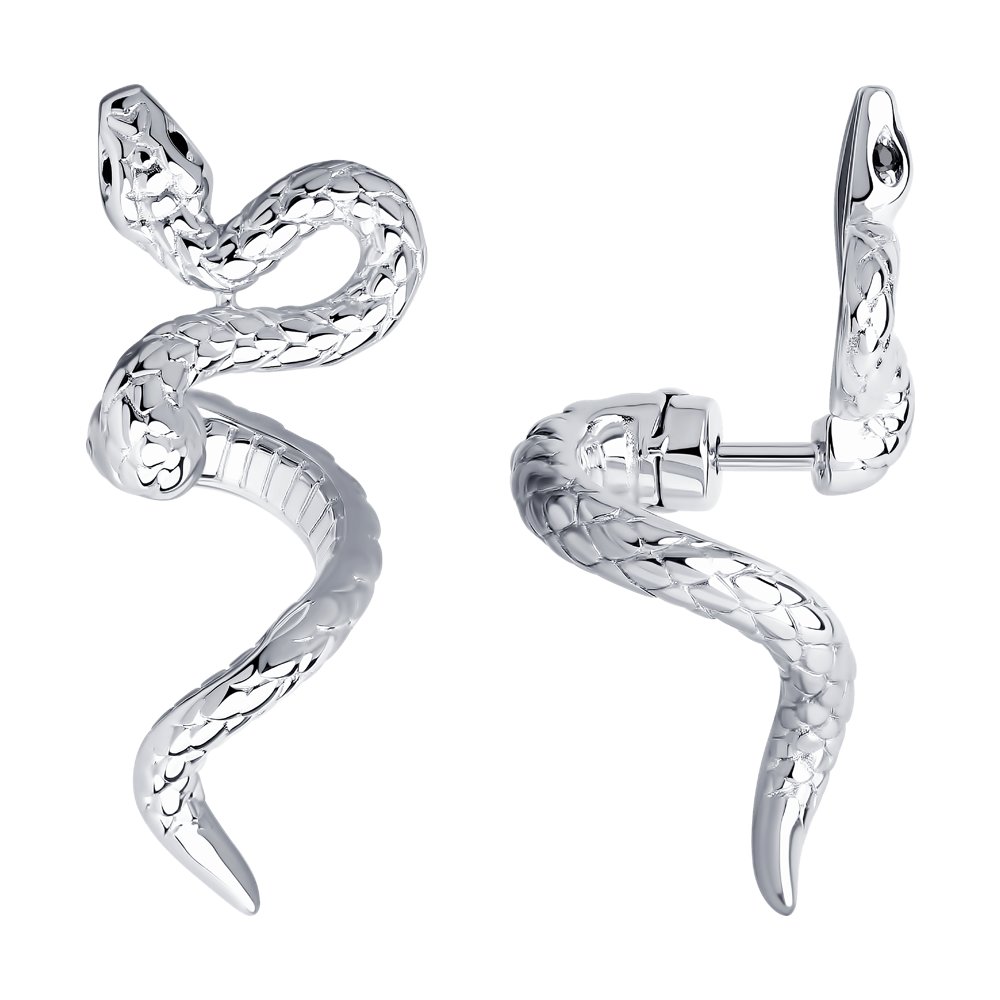 Серьги из серебра с фианитами