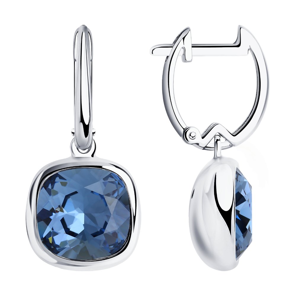 Серьги из серебра с кристаллами Swarovski