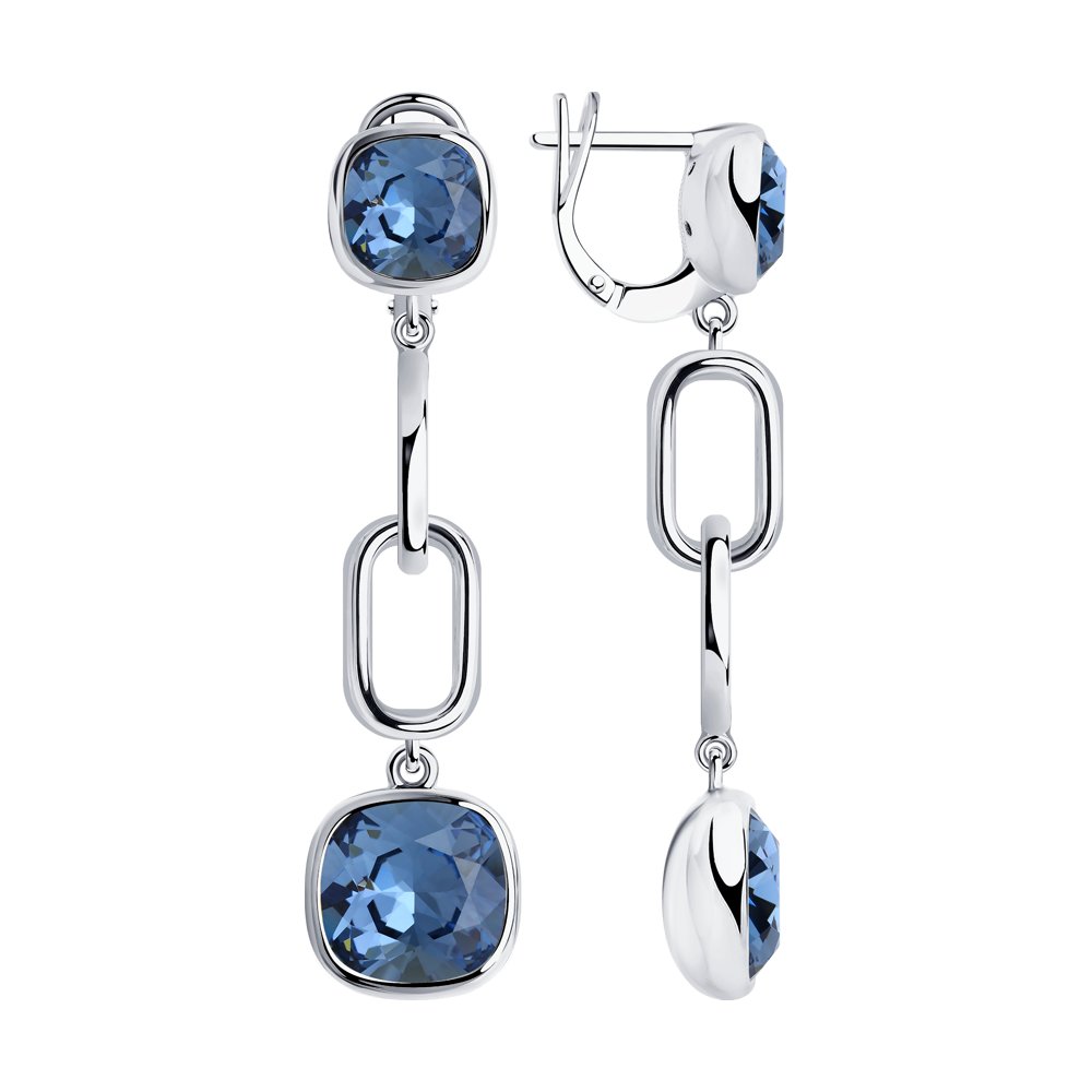 Серьги из серебра с кристаллами Swarovski