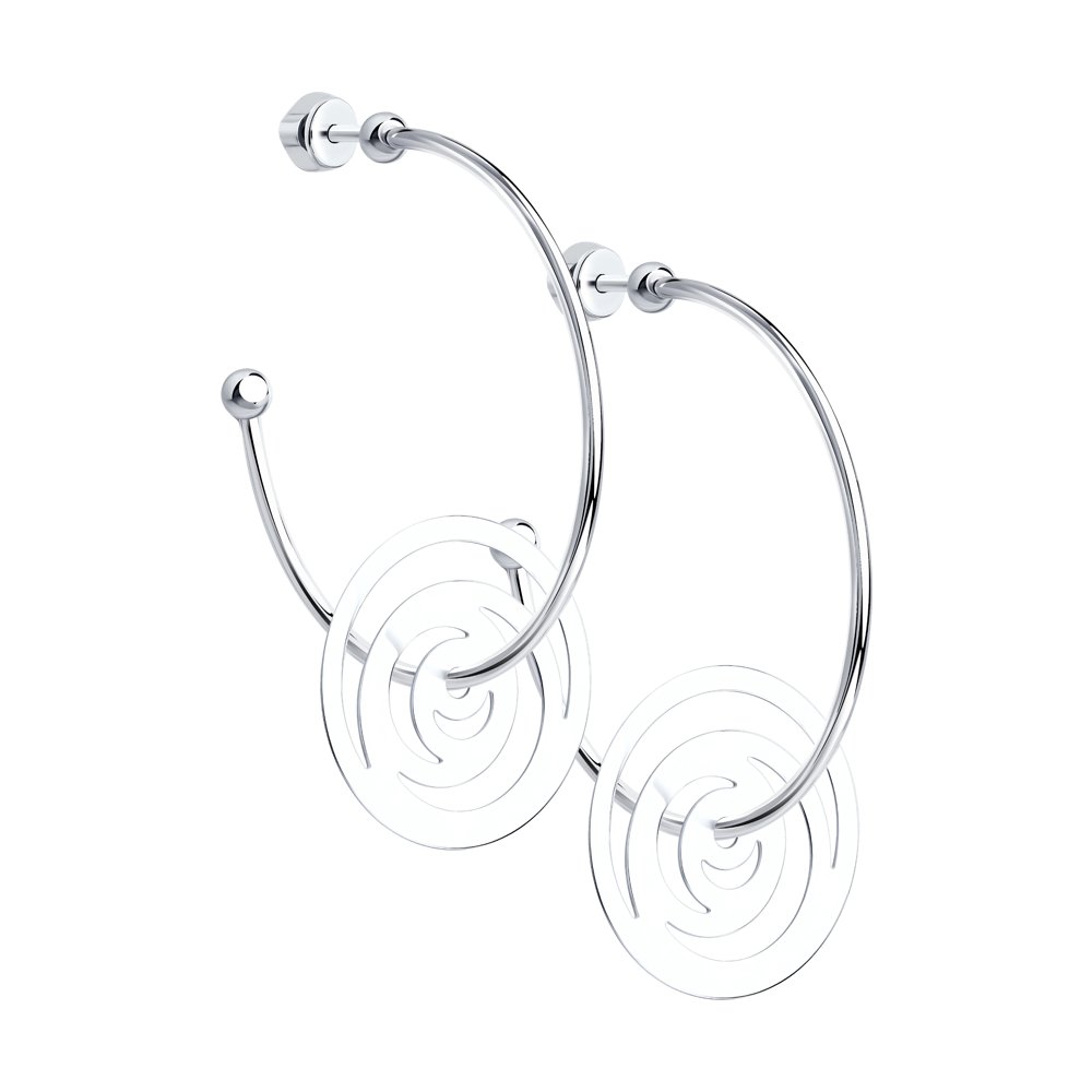 Серьги из серебра с родированием