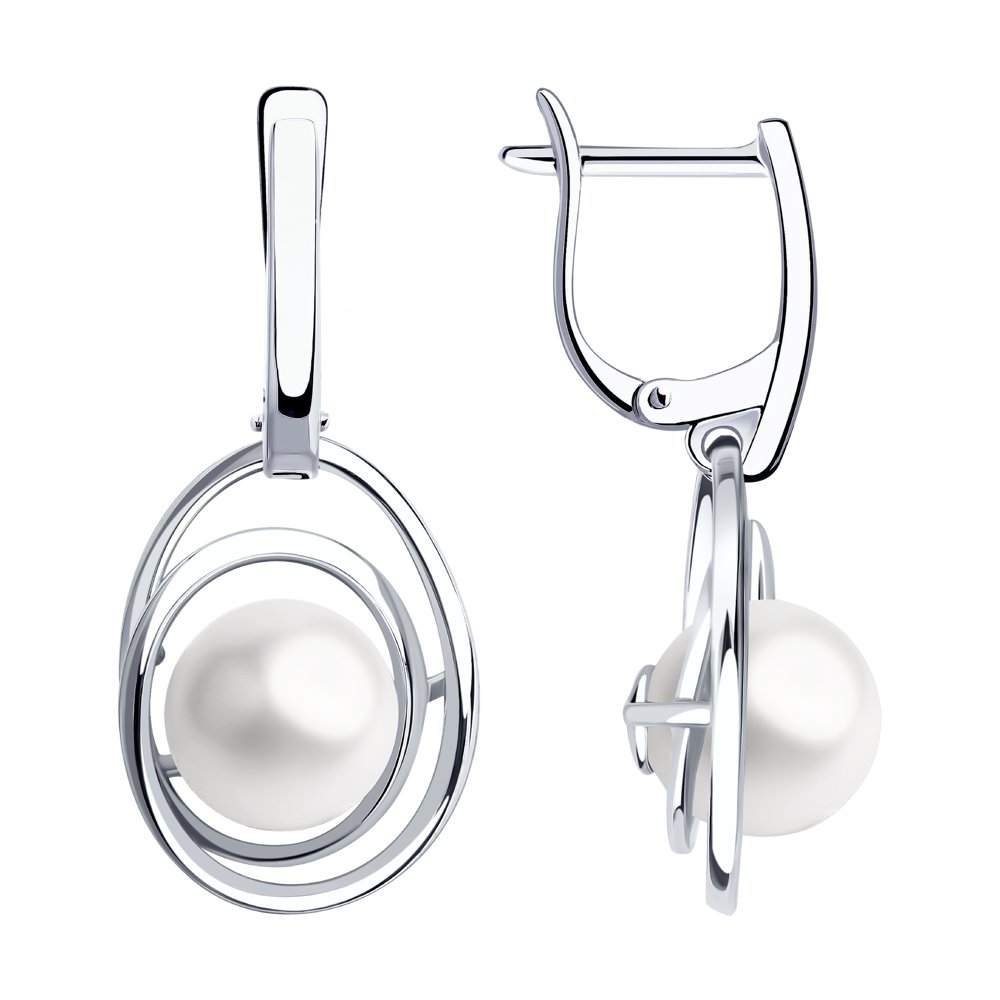 Серьги из серебра с жемчугом