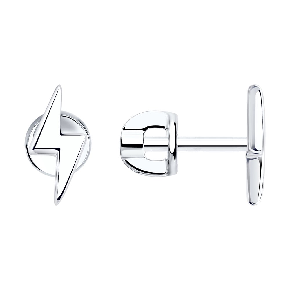 Серьги из серебра с родированием