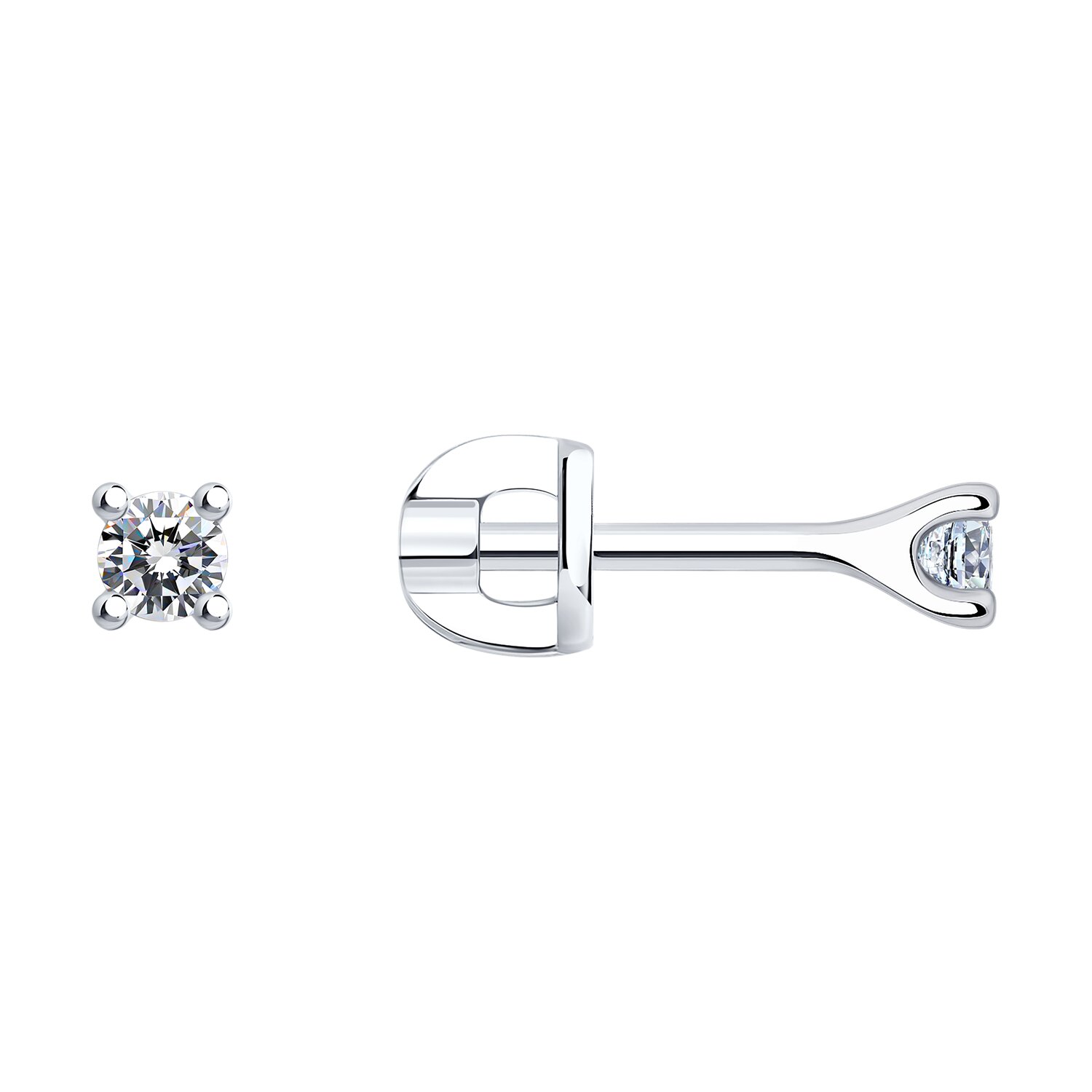 Серьги из серебра с фианитами