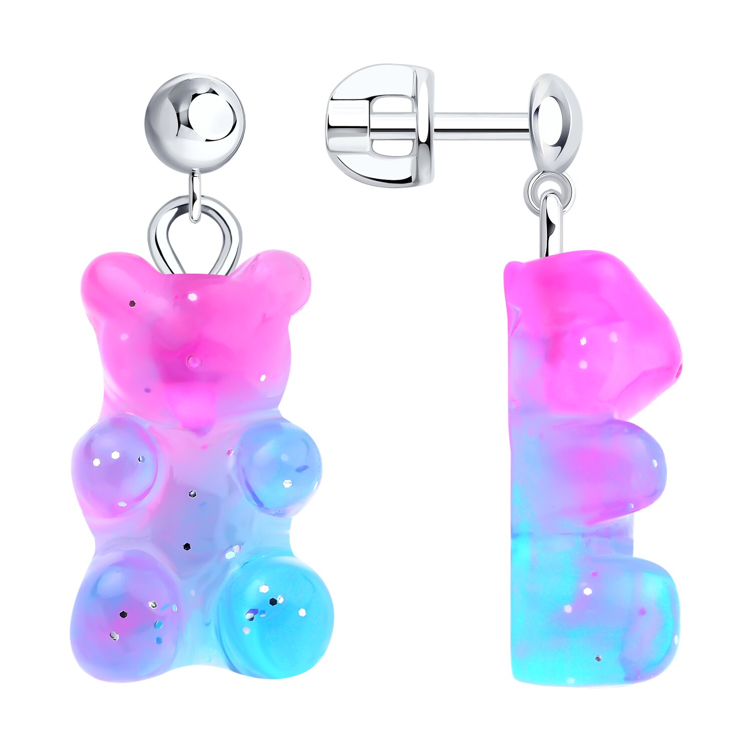 Серьги из серебра со смолой