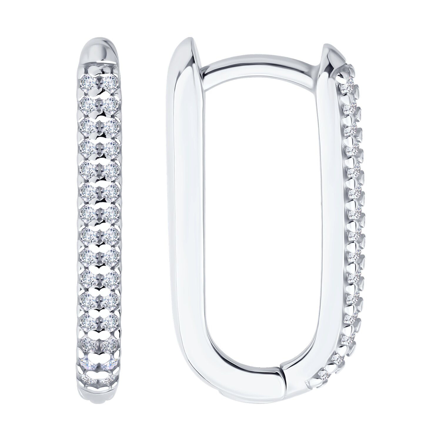 Серьги из серебра с фианитами