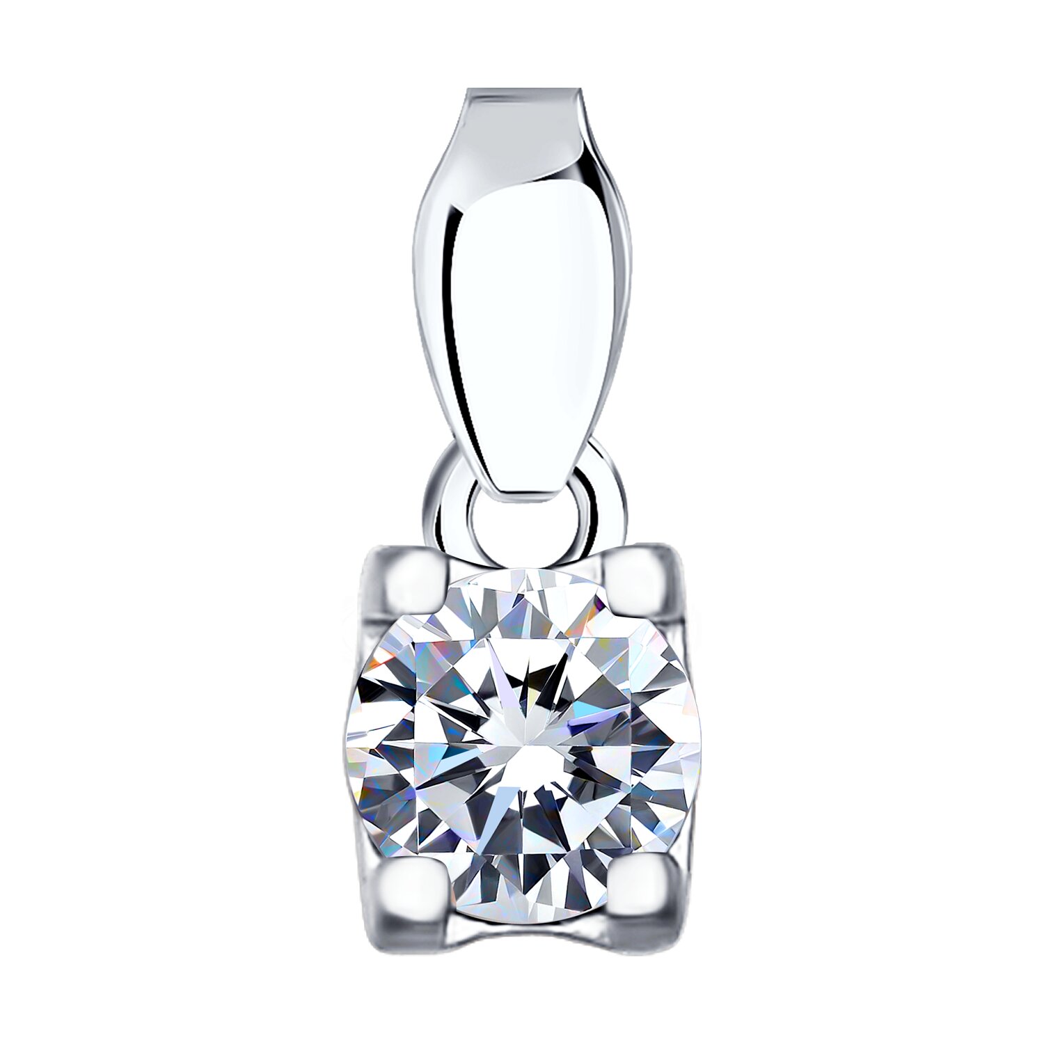 Подвеска из серебра с фианитом