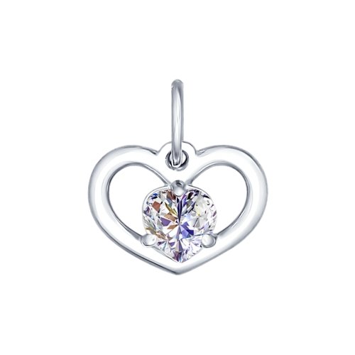 Подвеска из серебра с фианитом