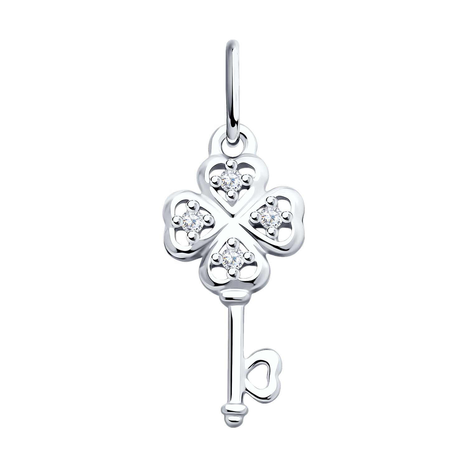 Подвеска из серебра с фианитами