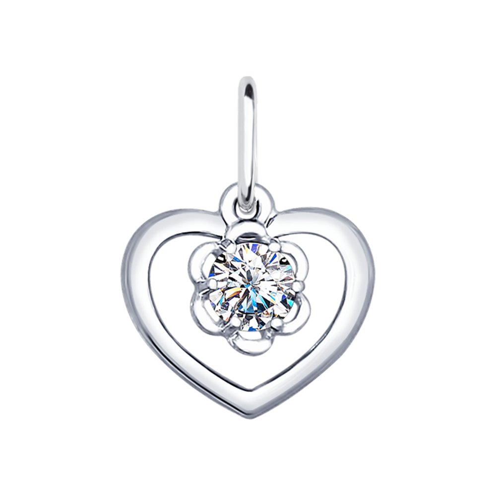 Подвеска из серебра с фианитом