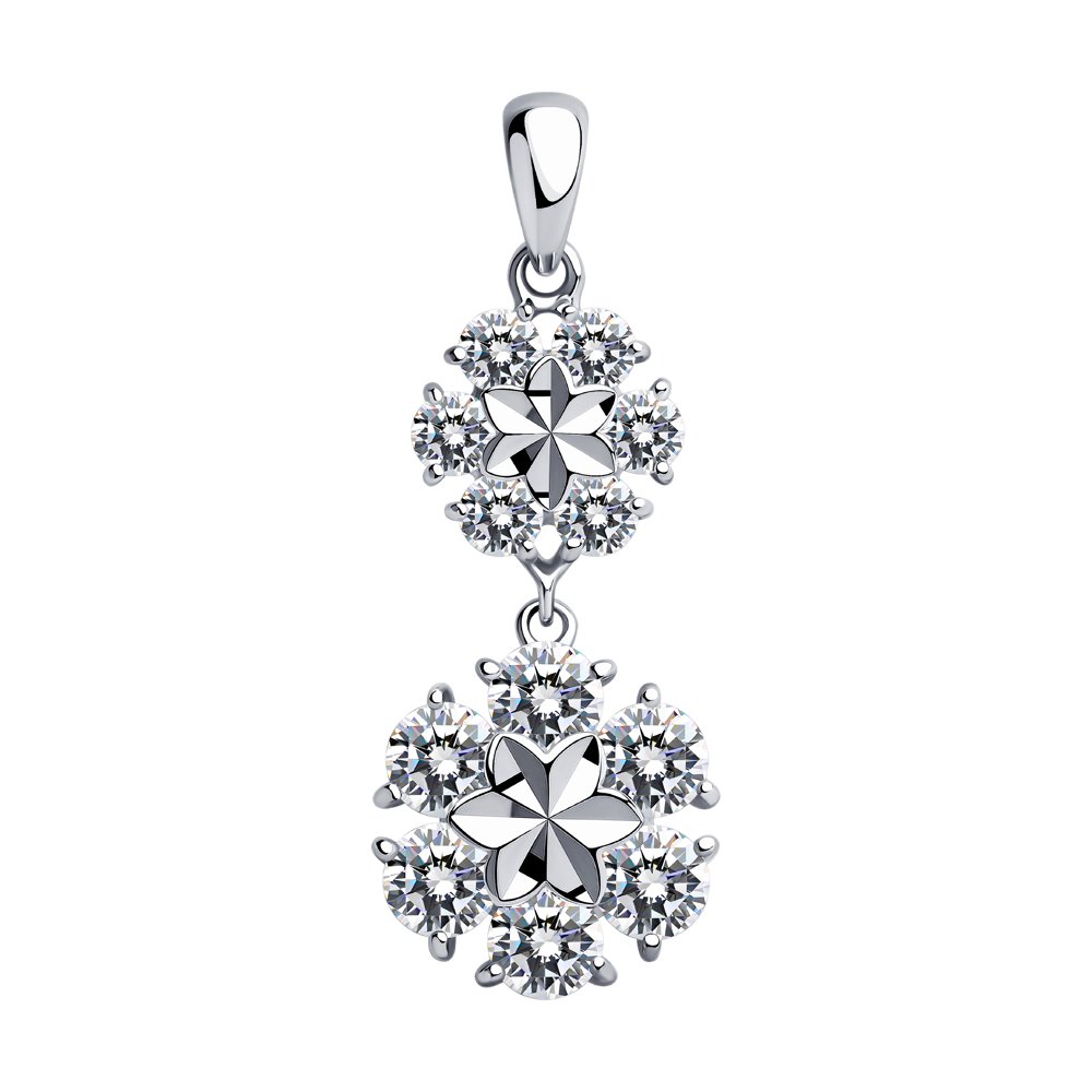 Подвеска из серебра с фианитами