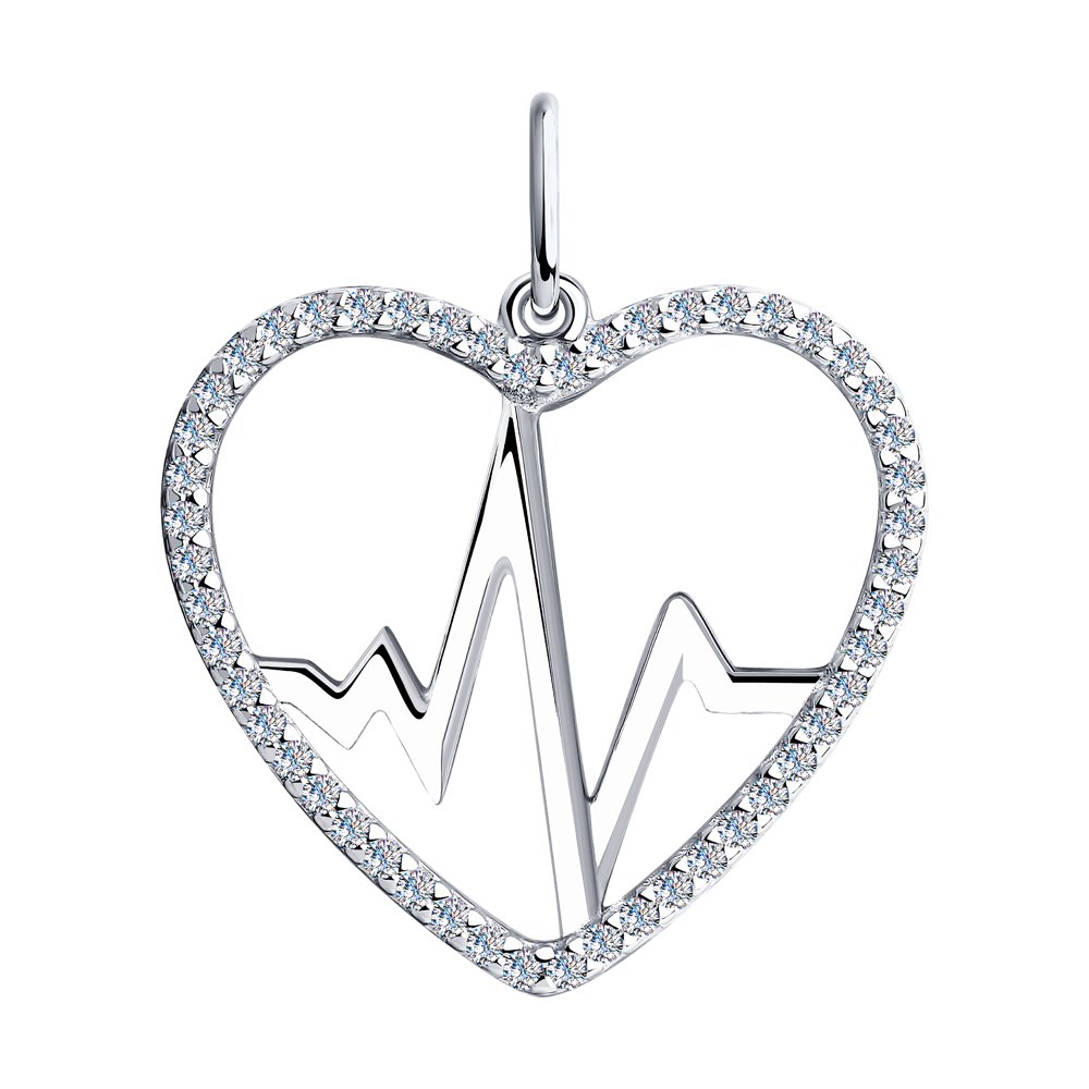 Подвеска из серебра в форме сердца