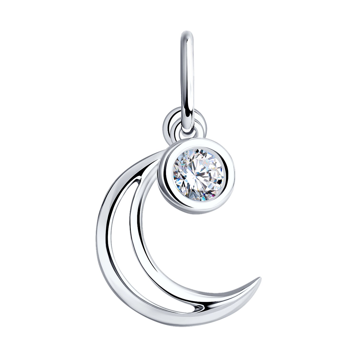 Подвеска из серебра с фианитом