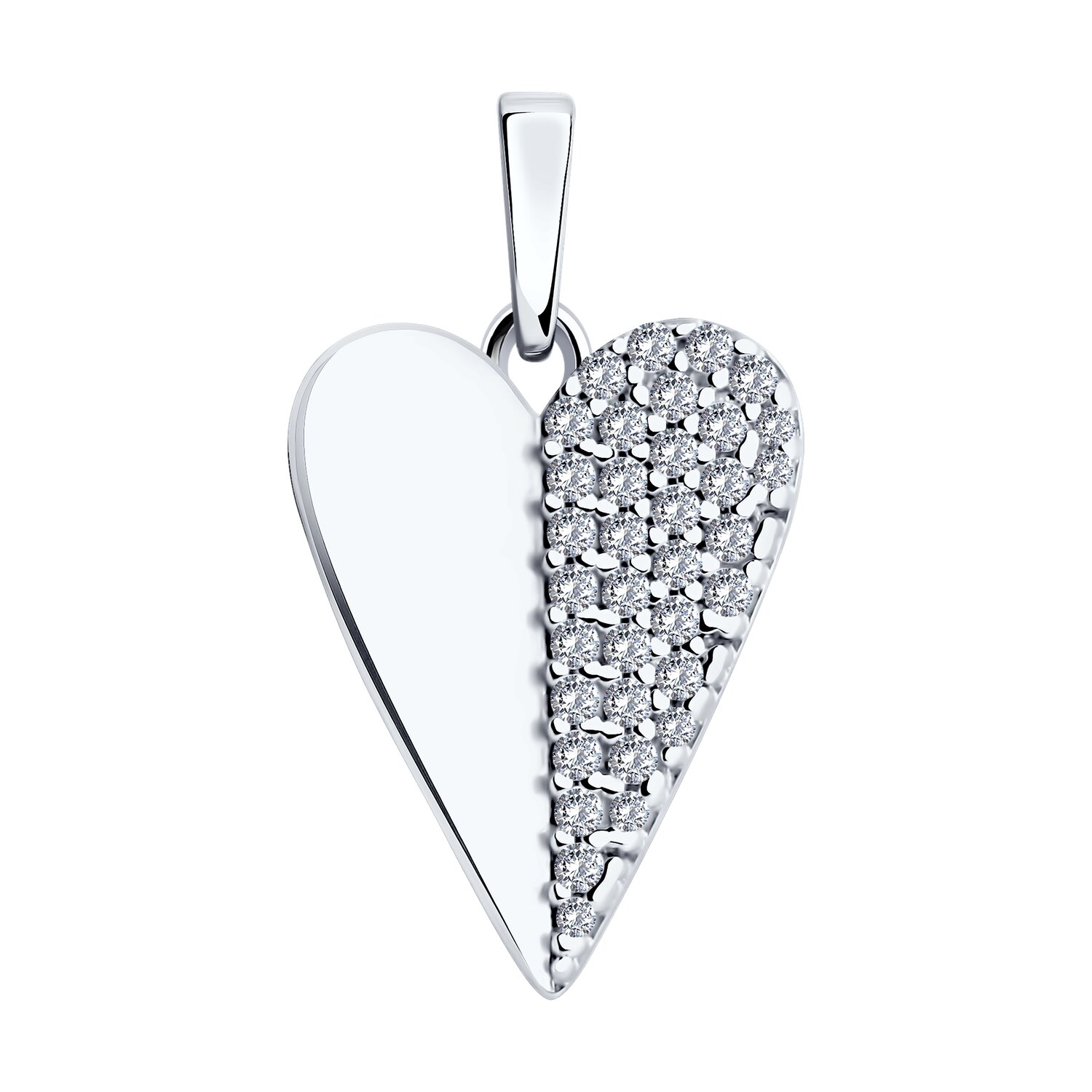 Подвеска из серебра с фианитами