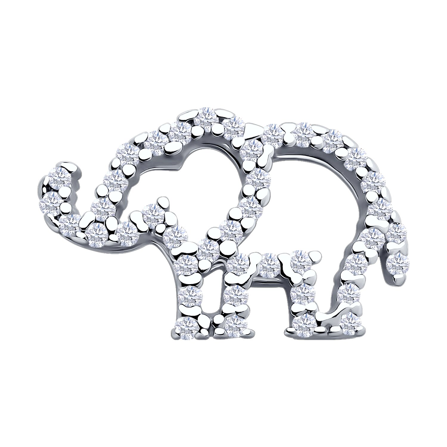 Подвеска из серебра с фианитами