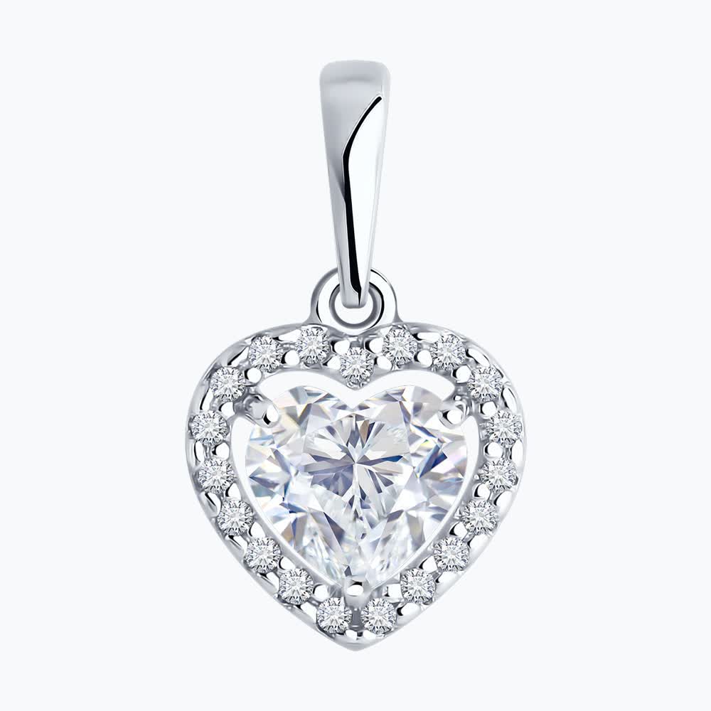 Подвеска из серебра с фианитами