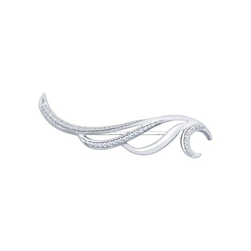 Brosa din argint cu fianite