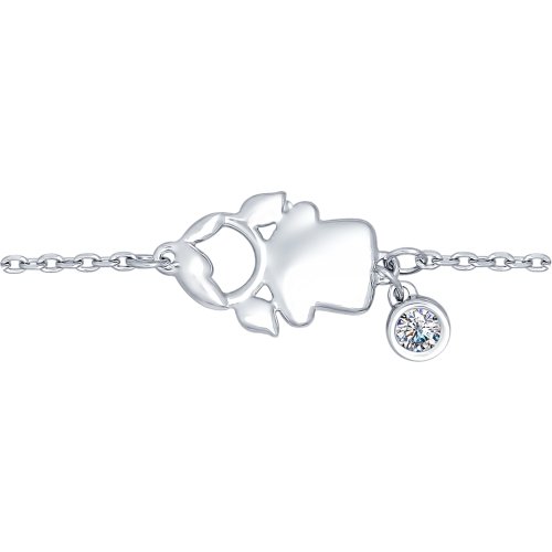 Bratara 'Fetita' din argint cu fianite