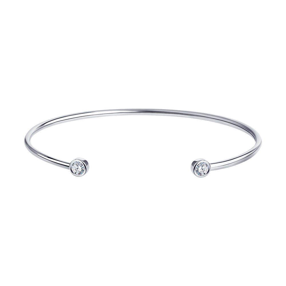 Браслет из серебра с фианитами