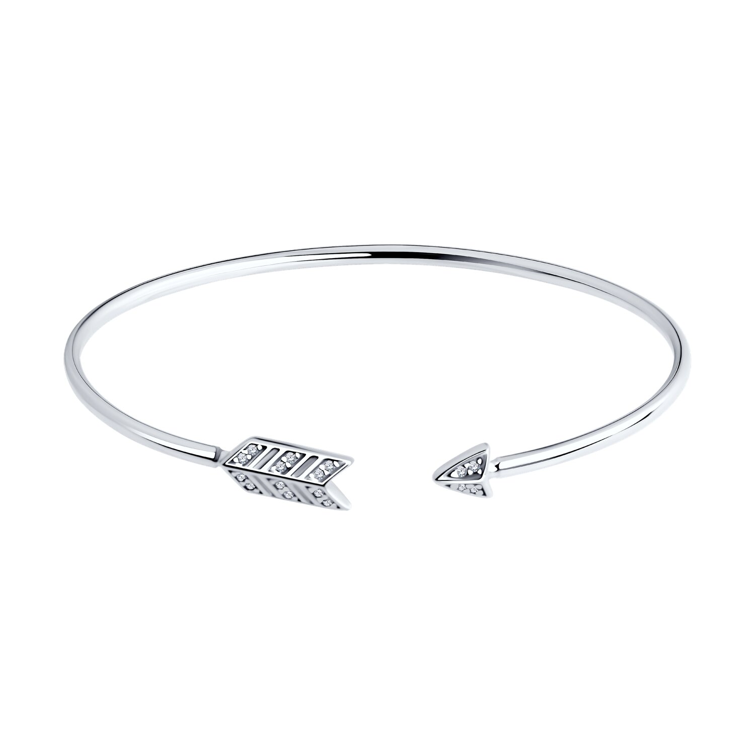 Браслет из серебра с фианитами