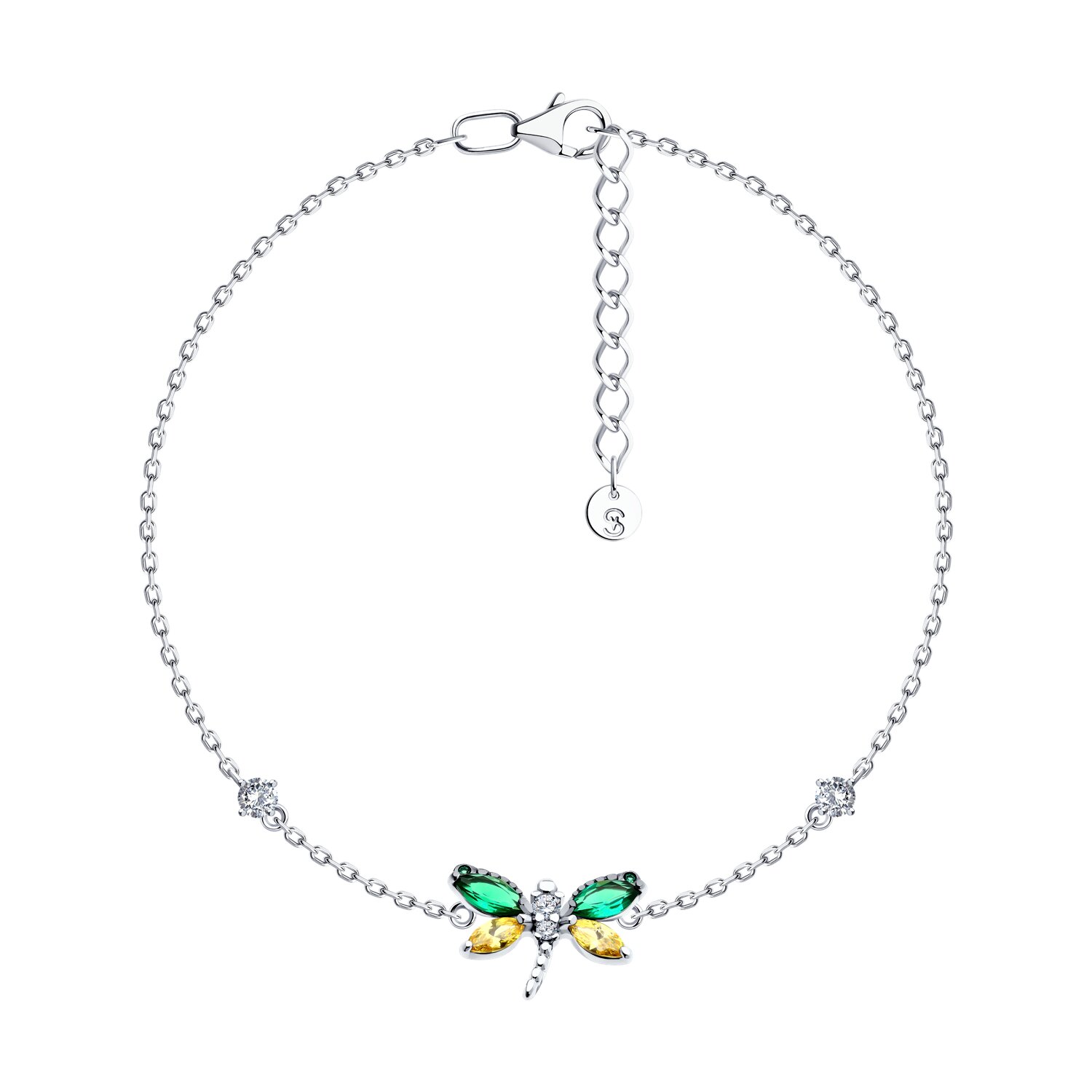 Браслет из серебра с фианитами