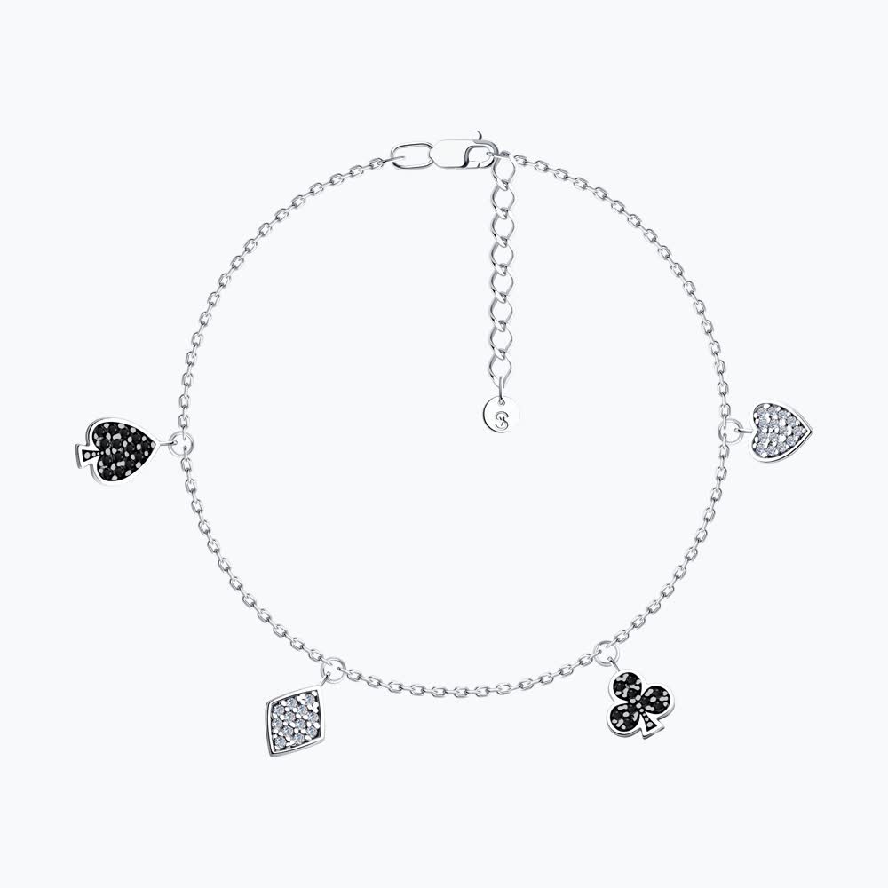 Браслет из серебра с фианитами