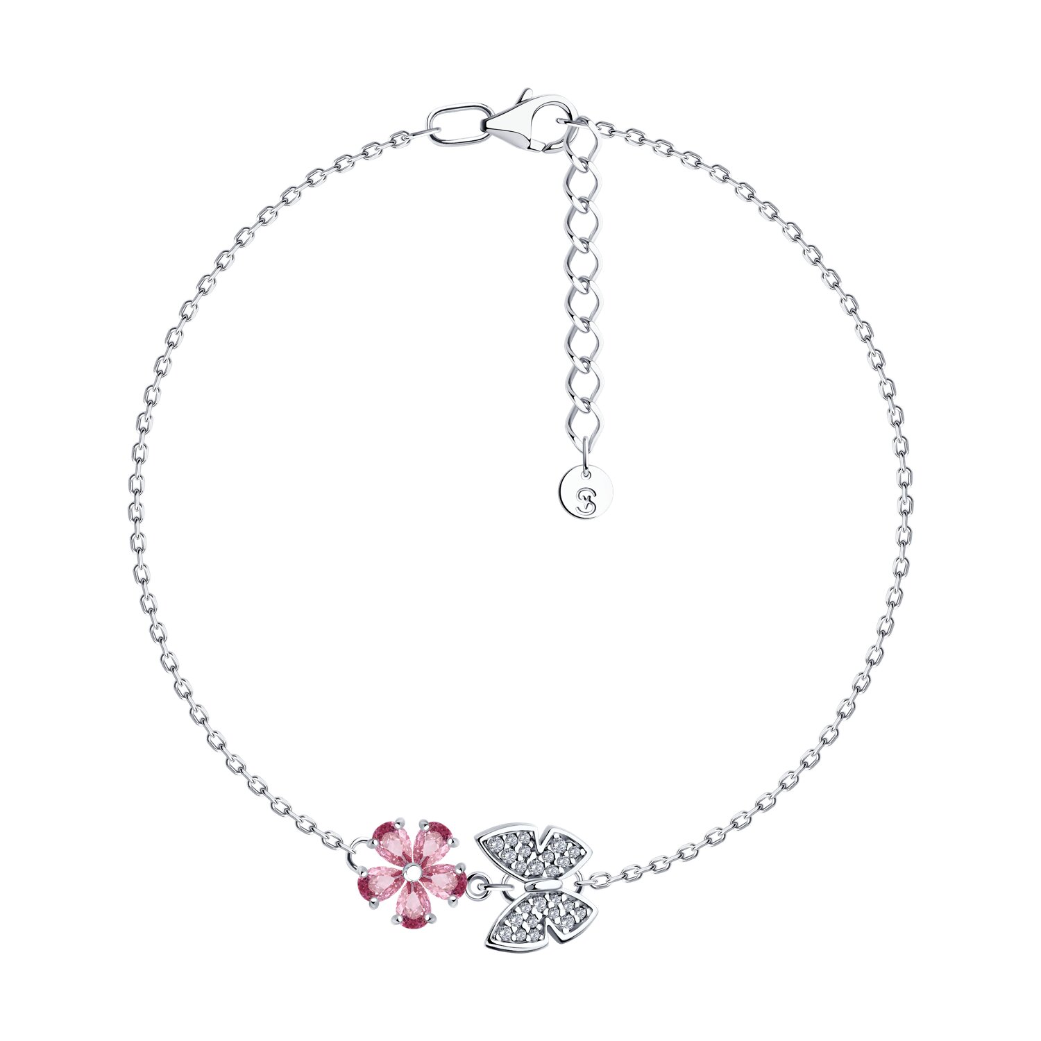 Браслет из серебра с фианитами