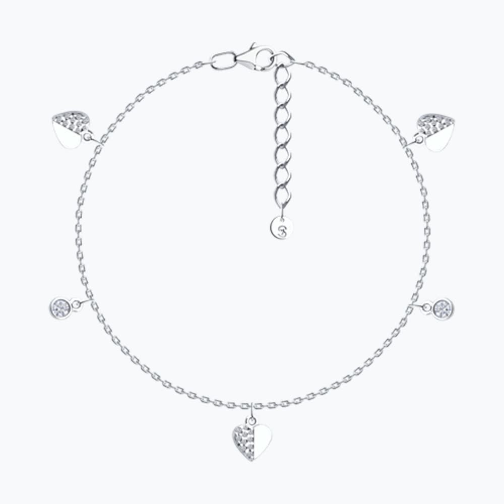 Браслет из серебра с фианитами