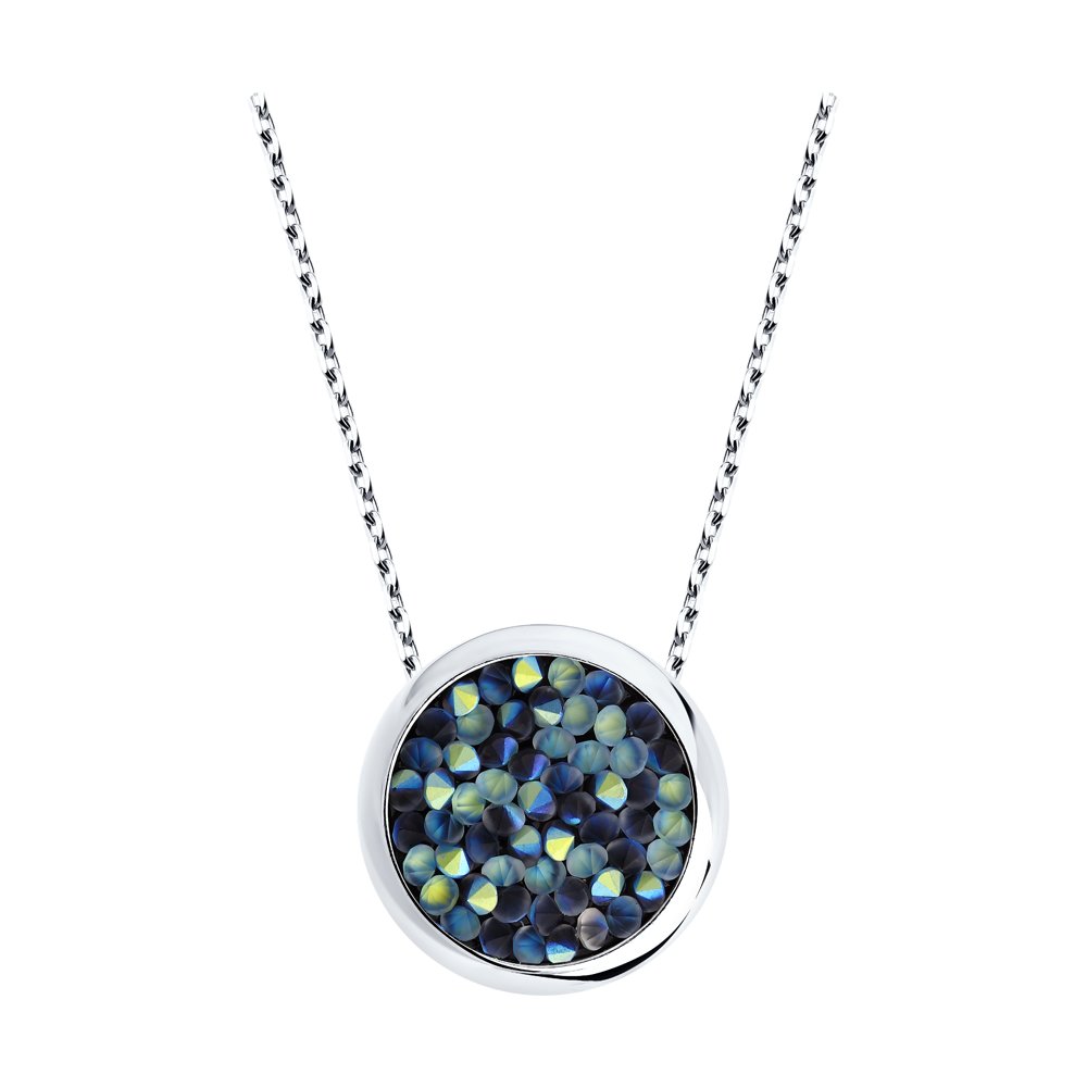 Колье из серебра с кристаллами Swarovski