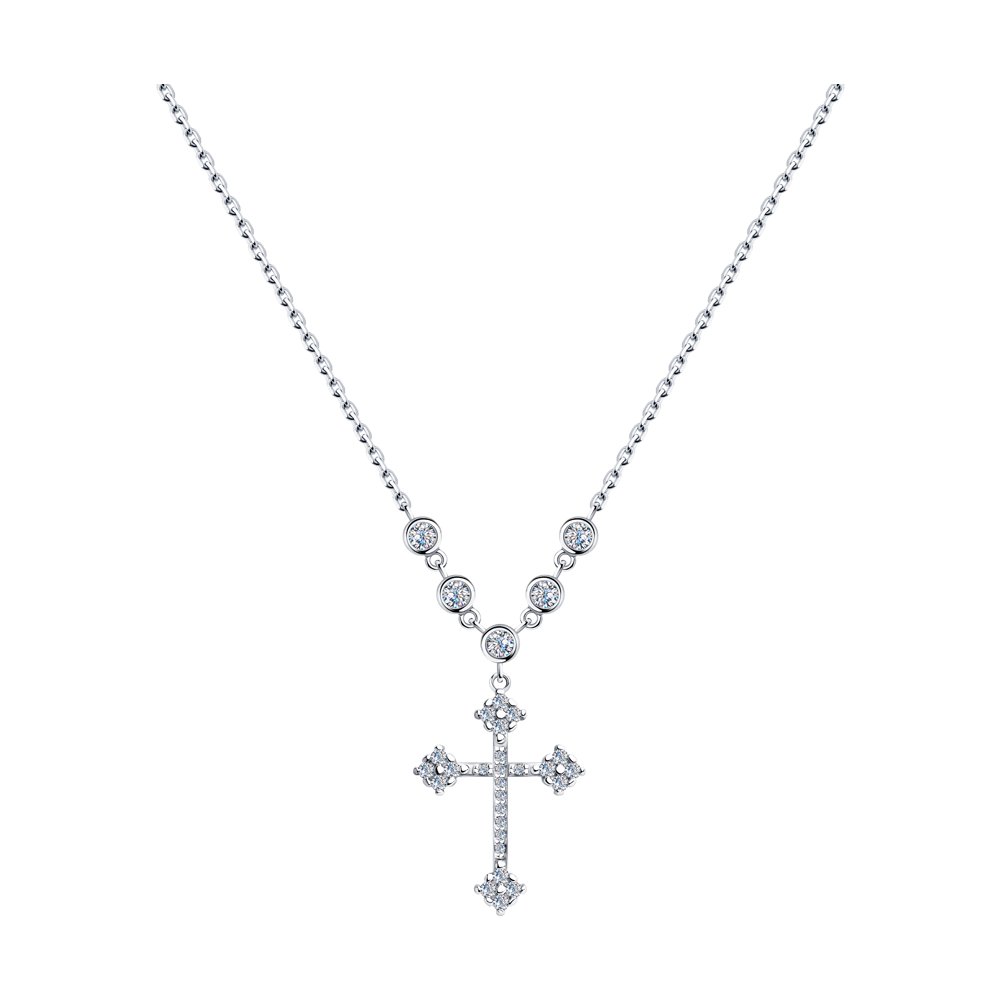 Колье из серебра с фианитами