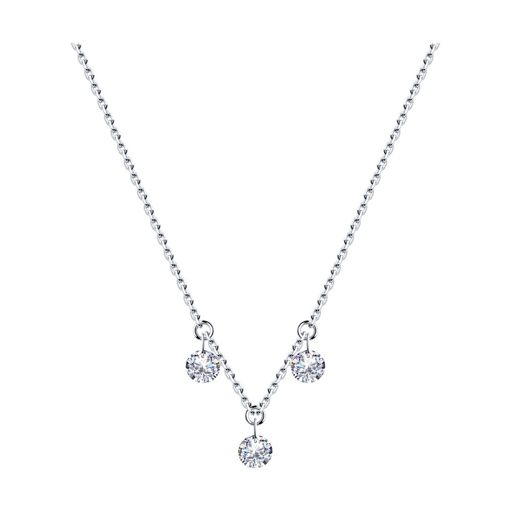 Колье из серебра с фианитами