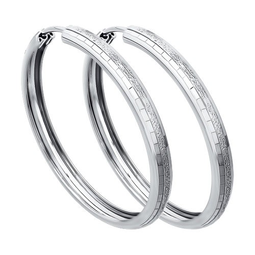 Cercei Congo din argint cu farimitura de diamant