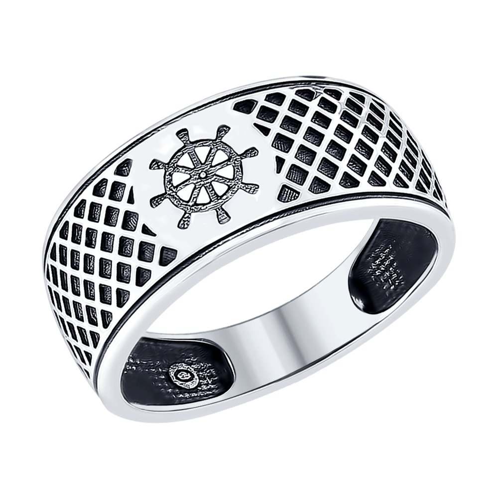 Серебряное кольцо «Штурвал»
